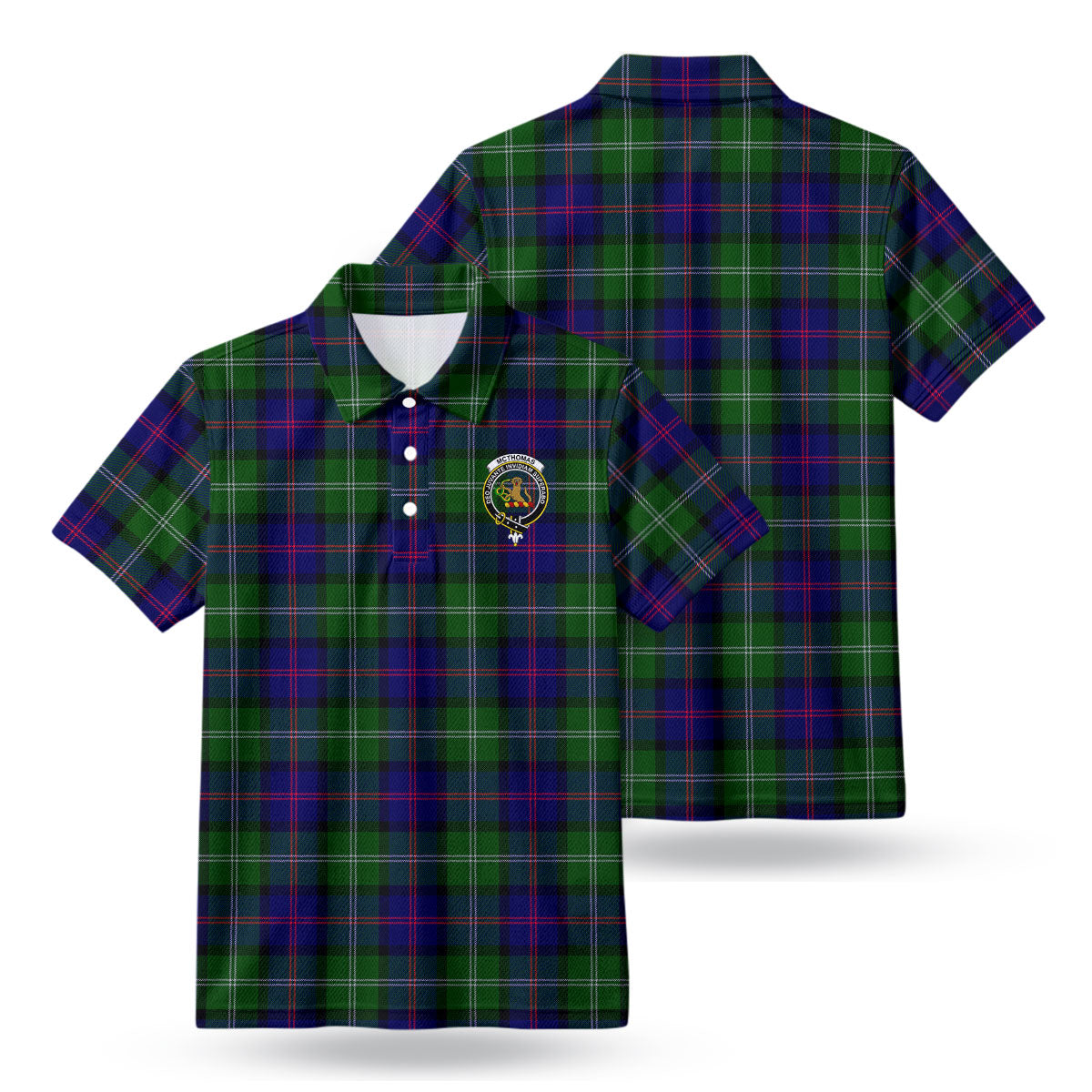 McThomas Modern Tartan Crest Birdseye Mesh Polo Shirt