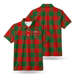Moncrief Tartan Crest Birdseye Mesh Polo Shirt