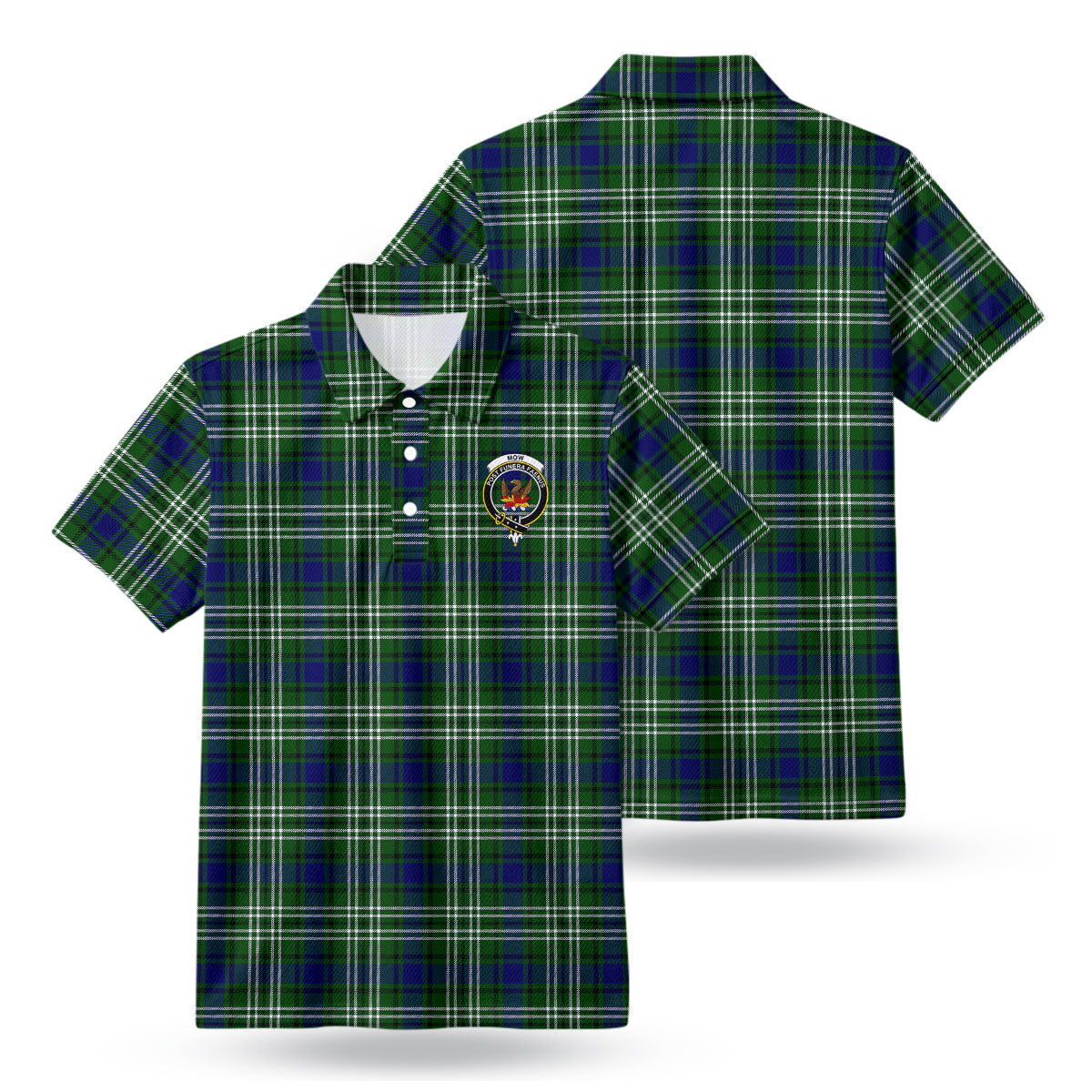 Mow Tartan Crest Birdseye Mesh Polo Shirt