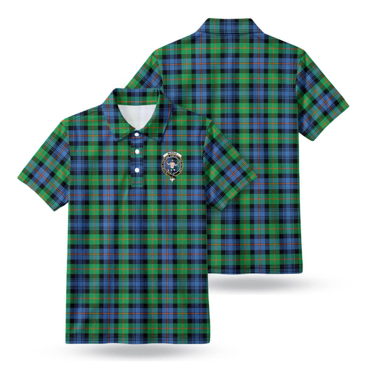 Murray of Atholl Ancient Tartan Crest Birdseye Mesh Polo Shirt