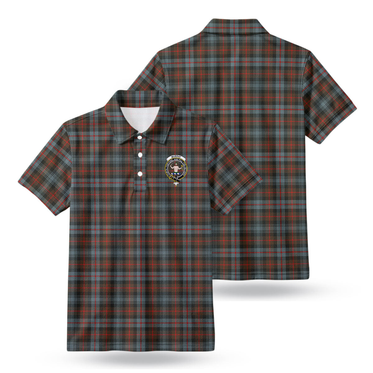 Murray of Atholl Weathered Tartan Crest Birdseye Mesh Polo Shirt