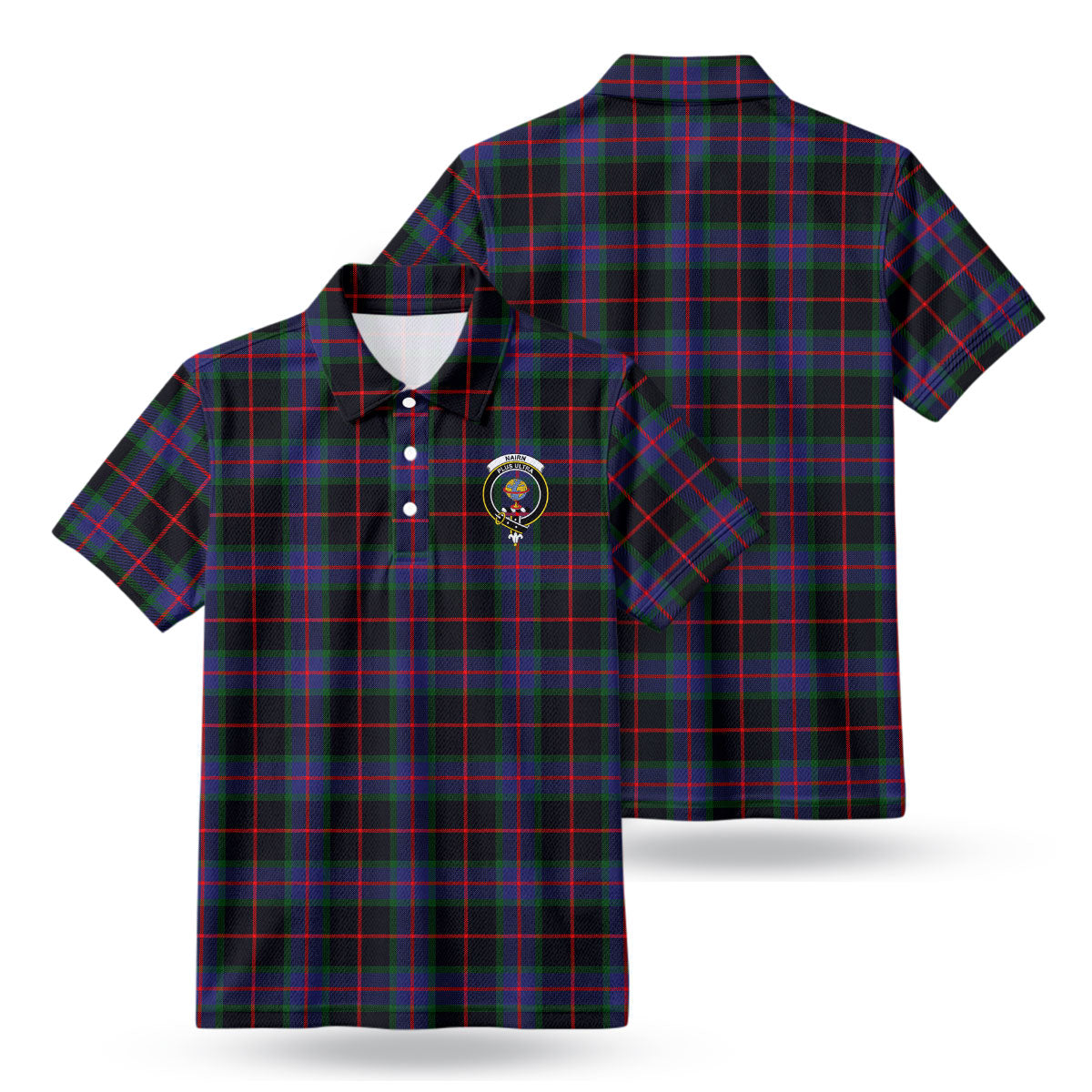 Nairn Tartan Crest Birdseye Mesh Polo Shirt