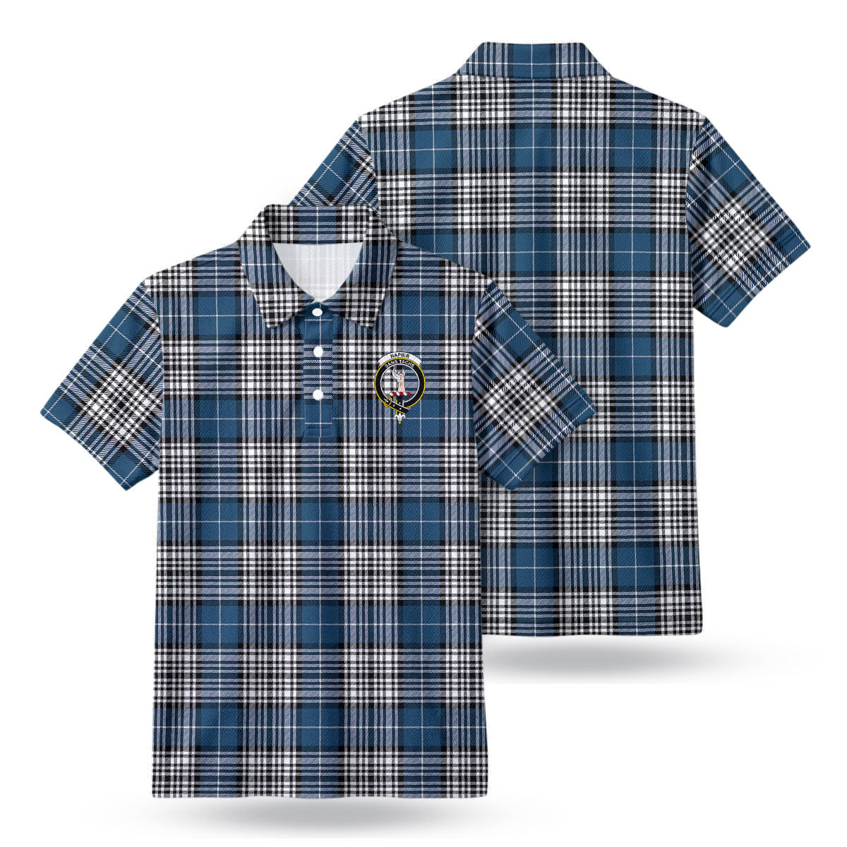 Napier Modern Tartan Crest Birdseye Mesh Polo Shirt
