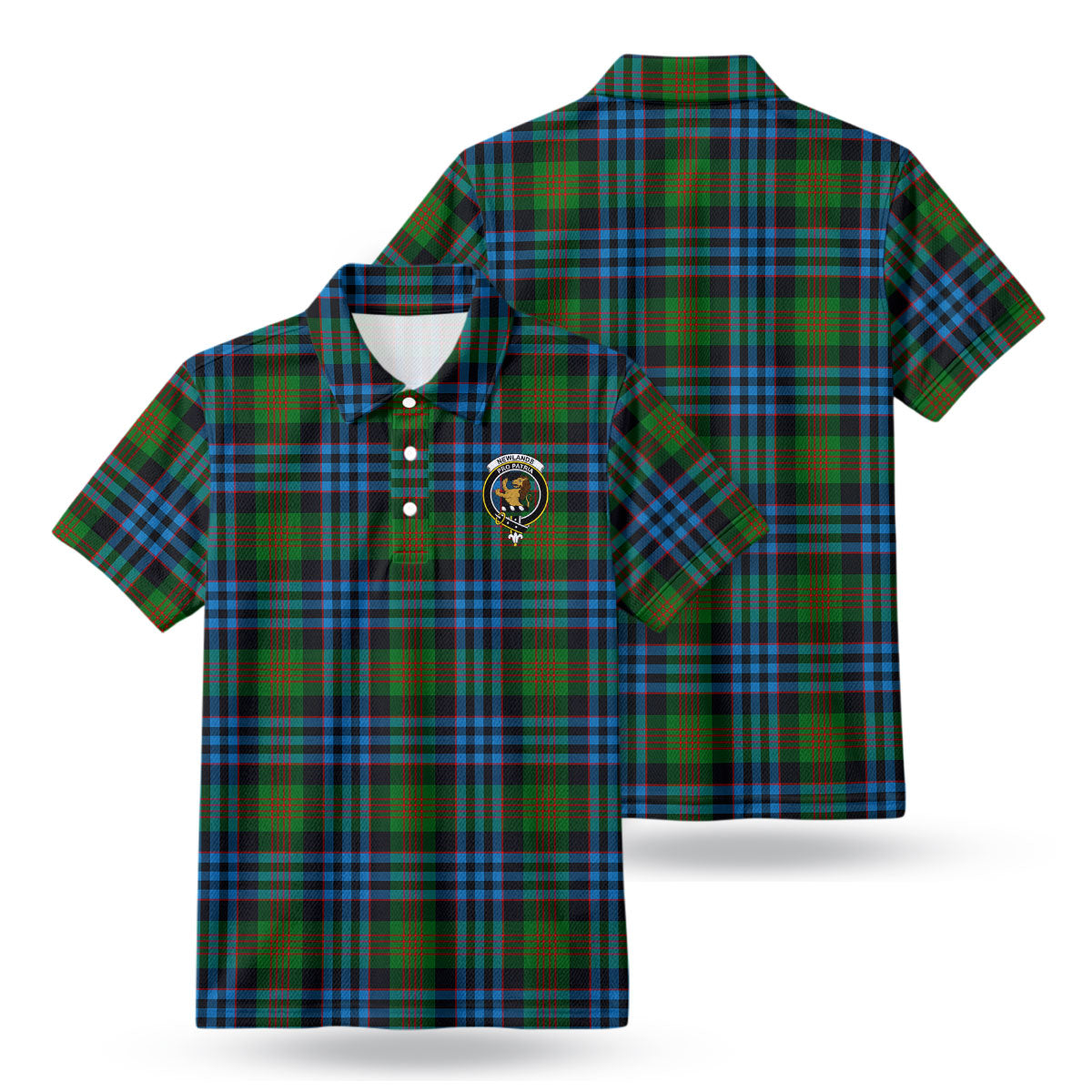 Newlands Tartan Crest Birdseye Mesh Polo Shirt