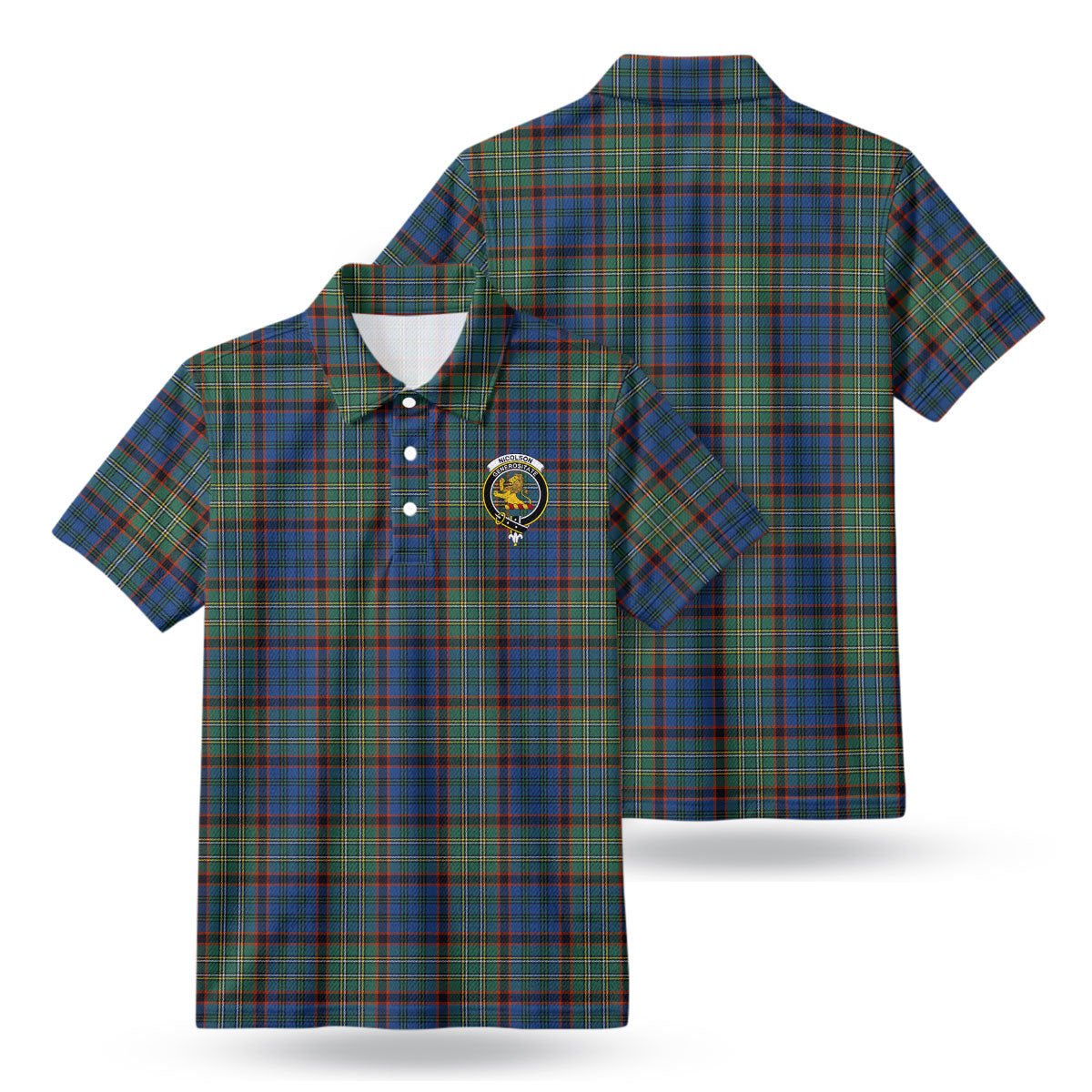 Nicolson Hunting Ancient Tartan Crest Birdseye Mesh Polo Shirt