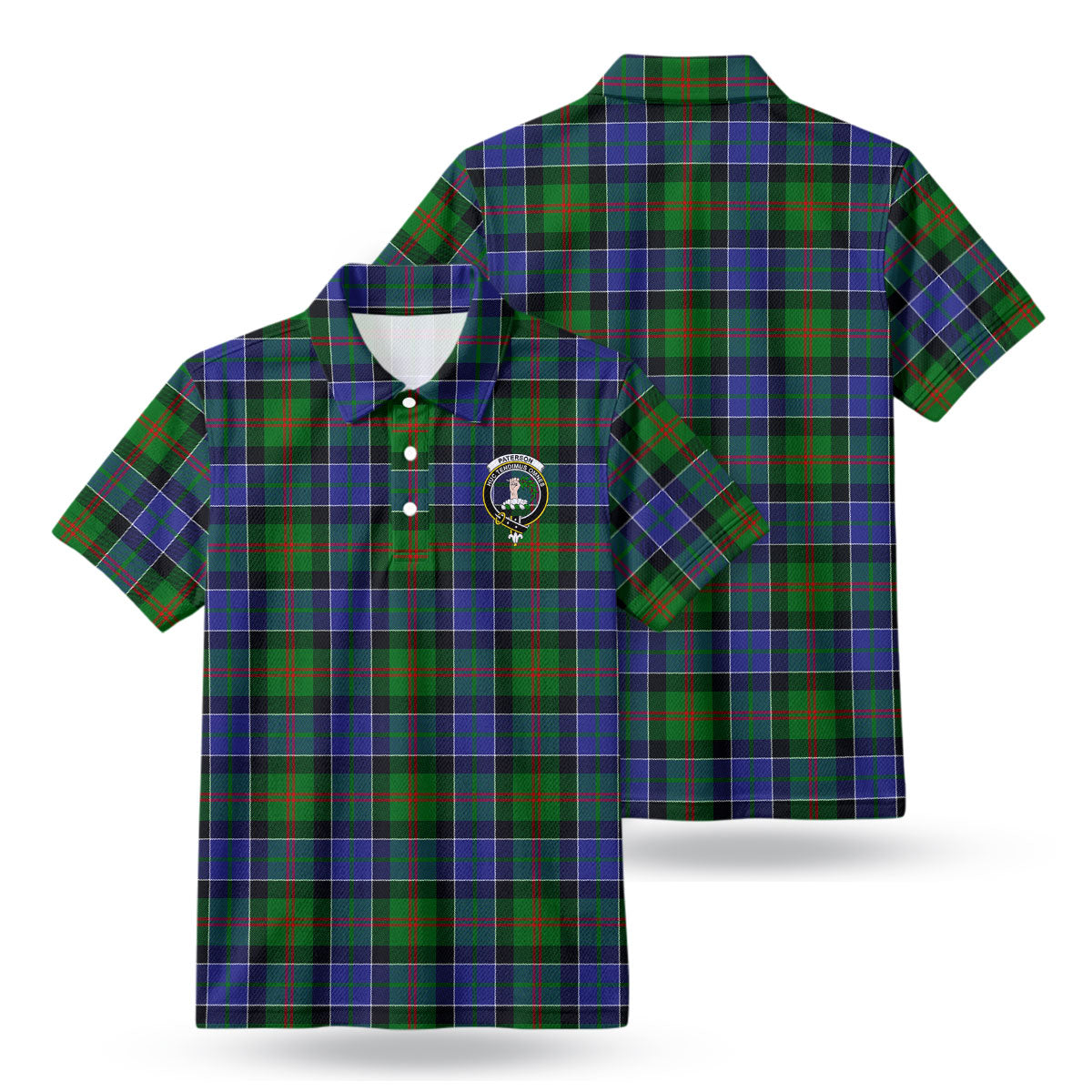 Paterson Tartan Crest Birdseye Mesh Polo Shirt