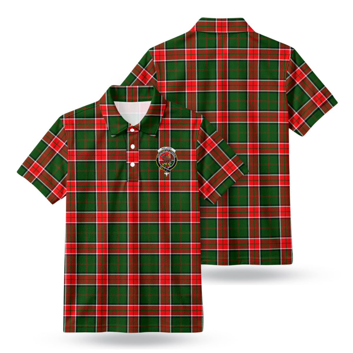 Pollock Tartan Crest Birdseye Mesh Polo Shirt
