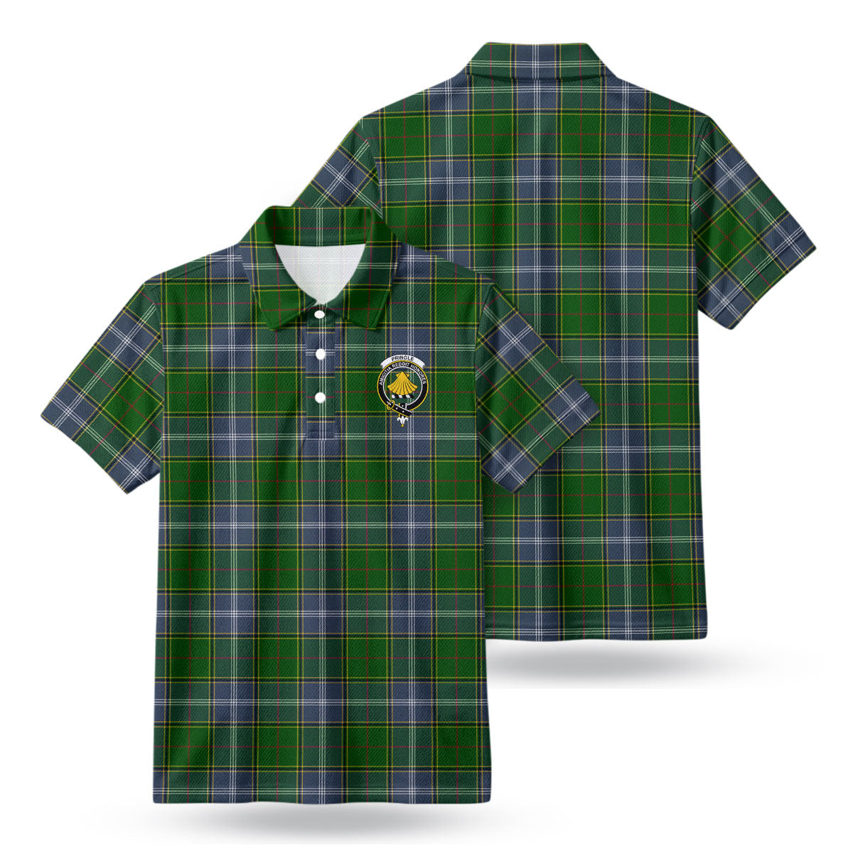 Pringle Tartan Crest Birdseye Mesh Polo Shirt