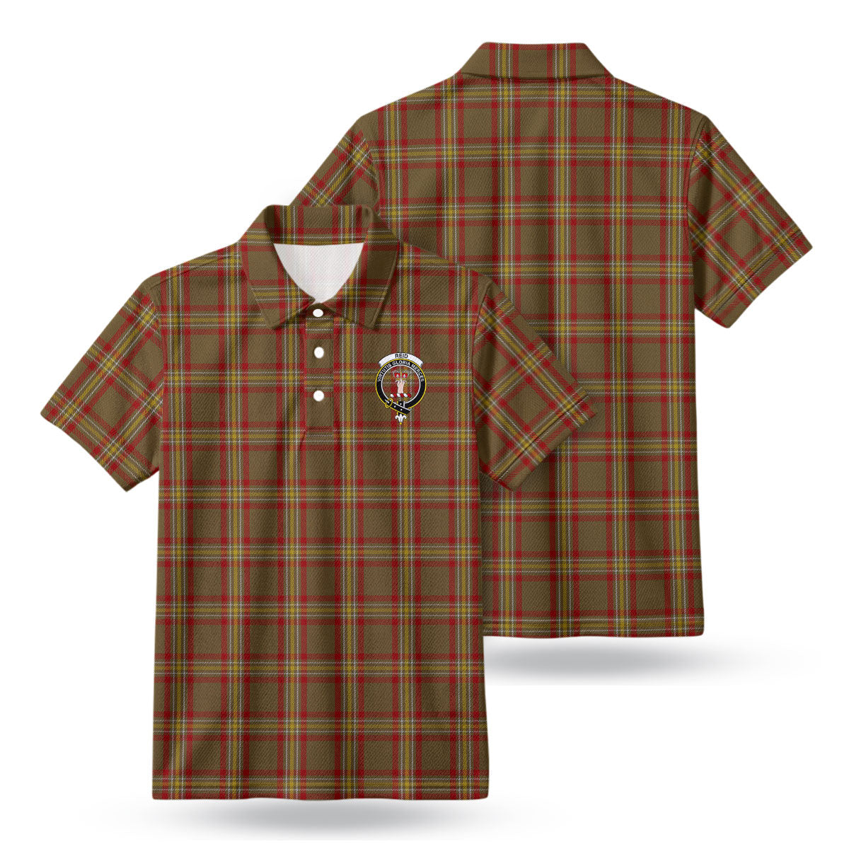 Reid Ancient Tartan Crest Birdseye Mesh Polo Shirt