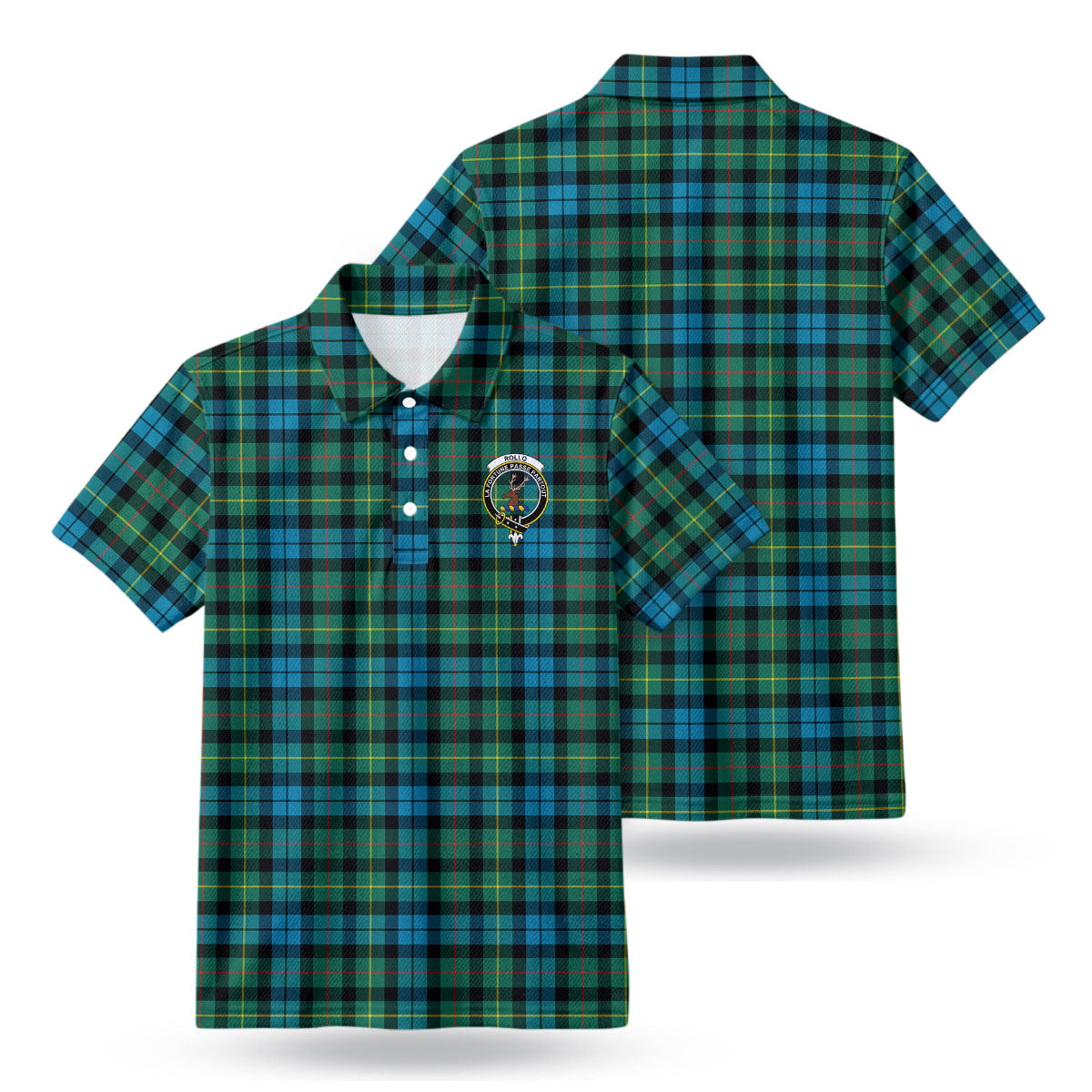 Rollo Ancient Tartan Crest Birdseye Mesh Polo Shirt