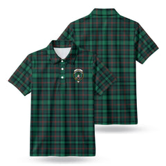 Ross Hunting Modern Tartan Crest Birdseye Mesh Polo Shirt