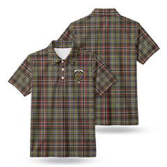 Scott Green Weathered Tartan Crest Birdseye Mesh Polo Shirt