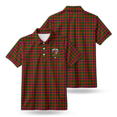 Skene Modern Tartan Crest Birdseye Mesh Polo Shirt
