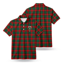 Stewart Atholl Modern Tartan Crest Birdseye Mesh Polo Shirt