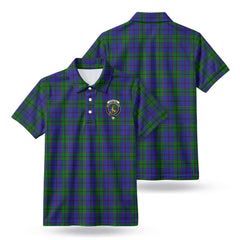 Strachan Tartan Crest Birdseye Mesh Polo Shirt