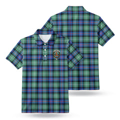 Sutherland Old Ancient Tartan Crest Birdseye Mesh Polo Shirt