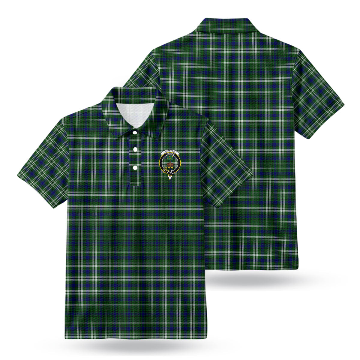 Swinton Tartan Crest Birdseye Mesh Polo Shirt