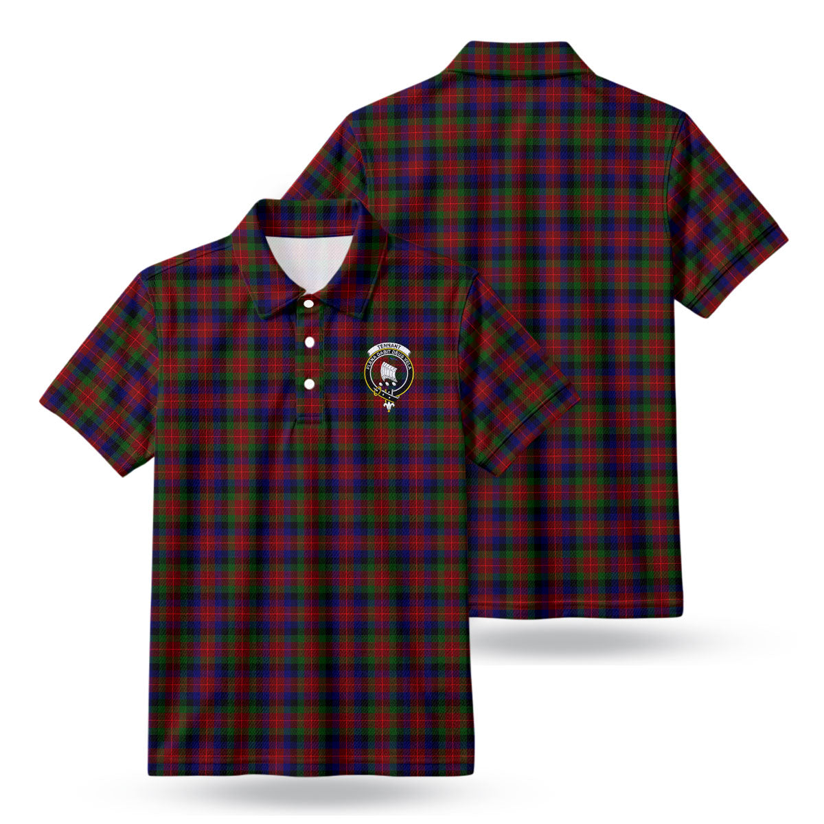 Tennant Tartan Crest Birdseye Mesh Polo Shirt