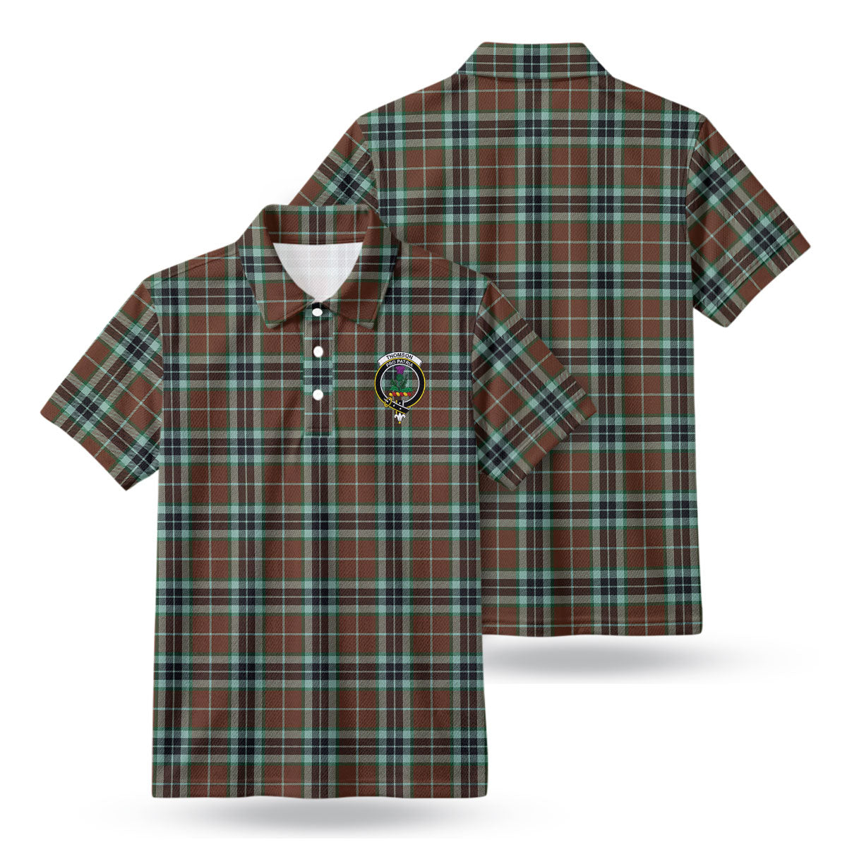 Thomson Hunting Modern Tartan Crest Birdseye Mesh Polo Shirt