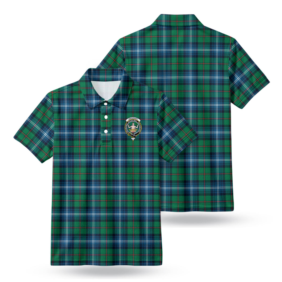 Urquhart Ancient Tartan Crest Birdseye Mesh Polo Shirt