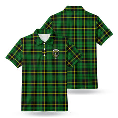 Wallace Hunting Modern Tartan Crest Birdseye Mesh Polo Shirt