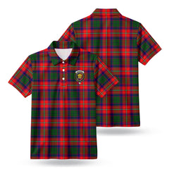 Wauchope (or Waugh) Tartan Crest Birdseye Mesh Polo Shirt