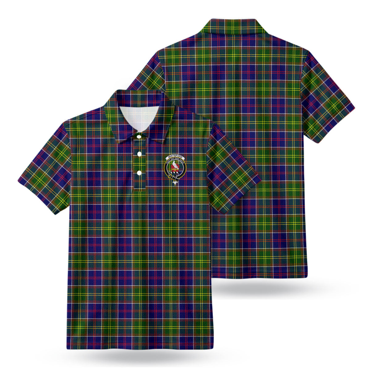 Whiteford Tartan Crest Birdseye Mesh Polo Shirt