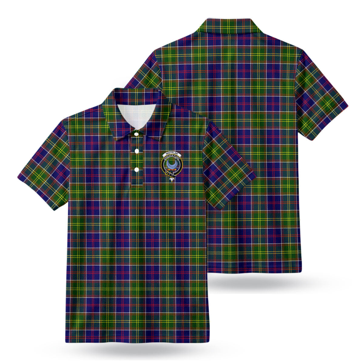 Whitelaw Tartan Crest Birdseye Mesh Polo Shirt