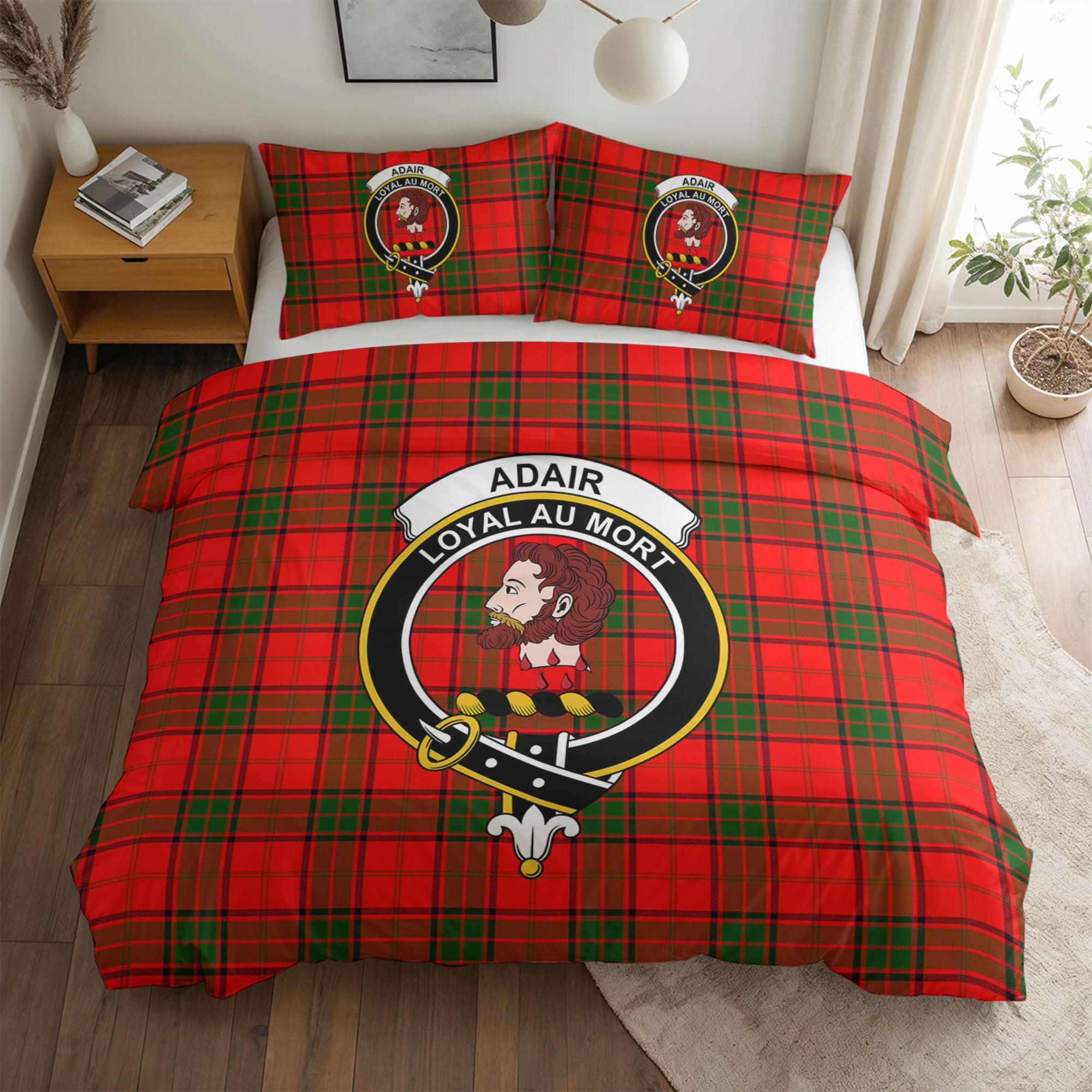 Adair Modern Tartan Crest Bedding Set