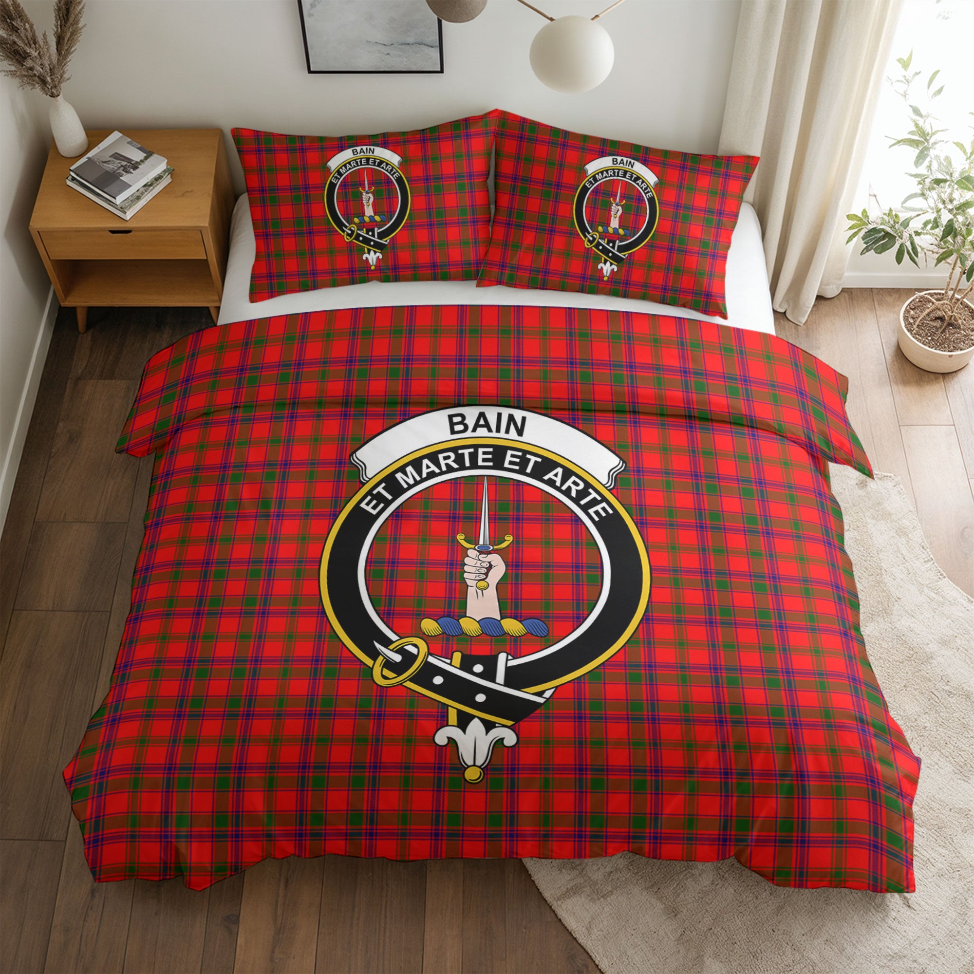 Bain Tartan Crest Bedding Set