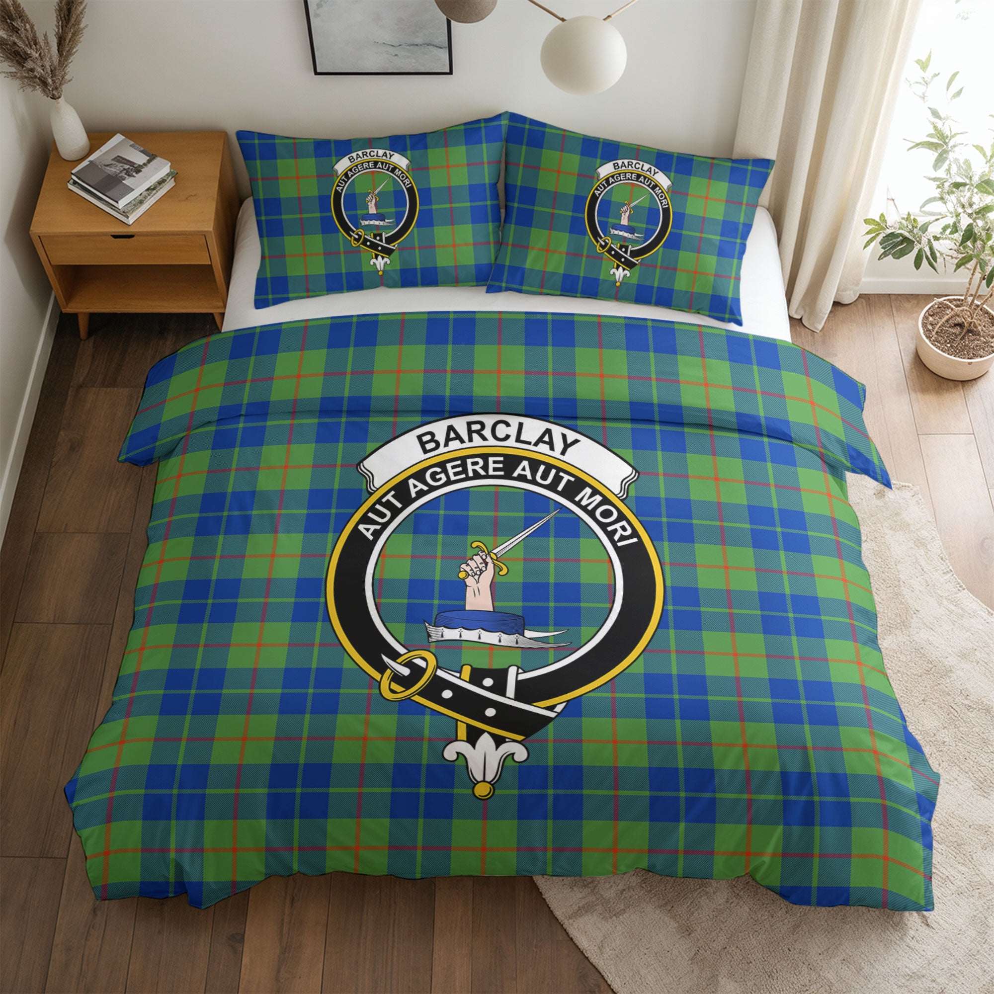 Barclay Hunting Ancient Tartan Crest Bedding Set