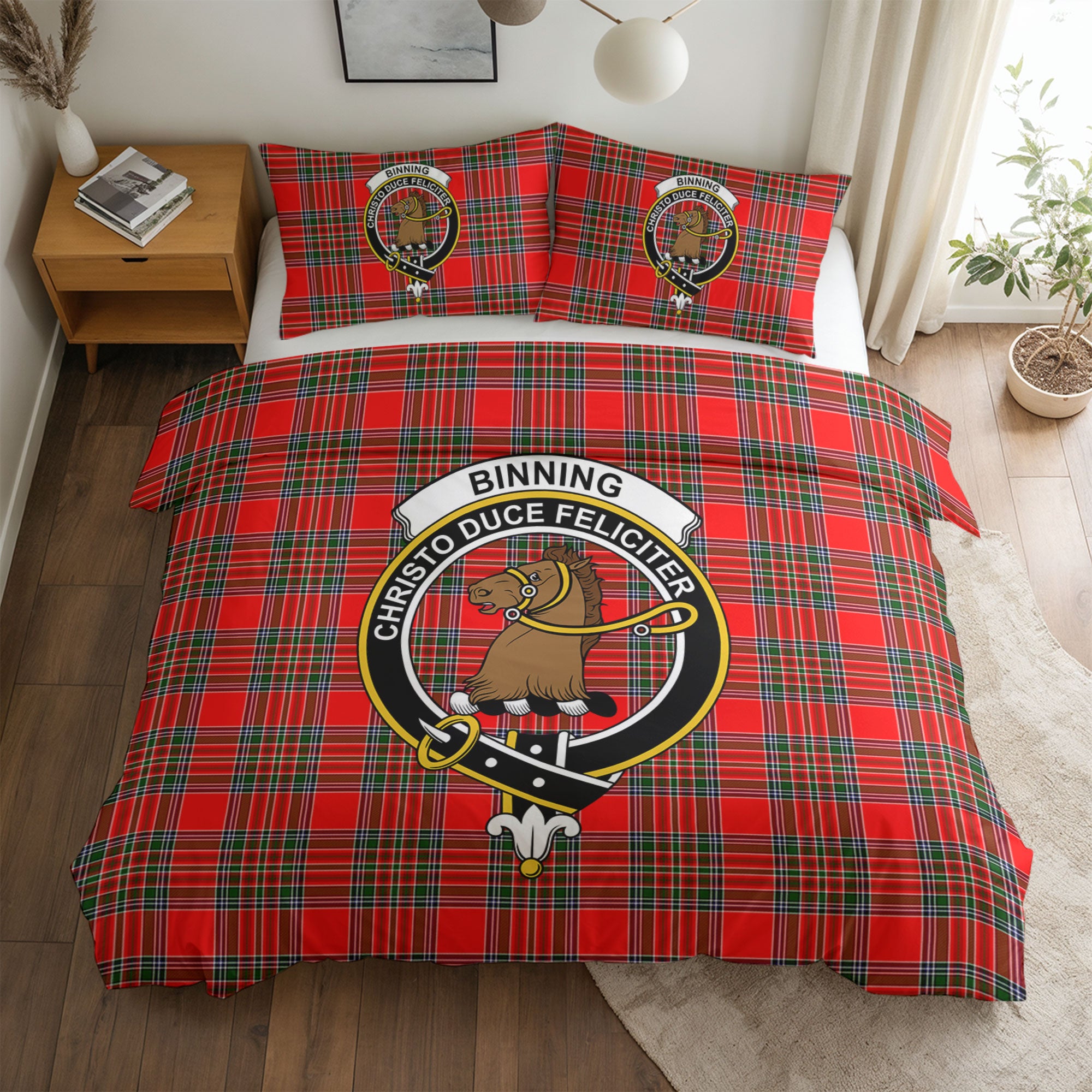 Binning (of Wallifoord) Tartan Crest Bedding Set