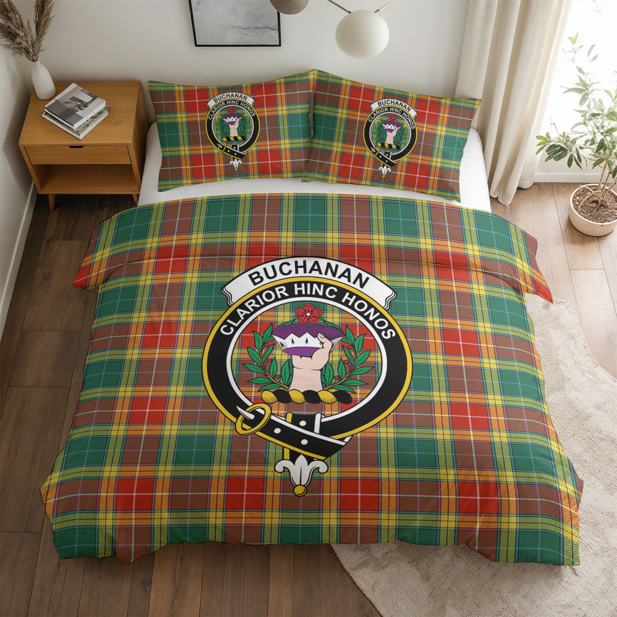 Buchanan Old Sett Tartan Crest Bedding Set