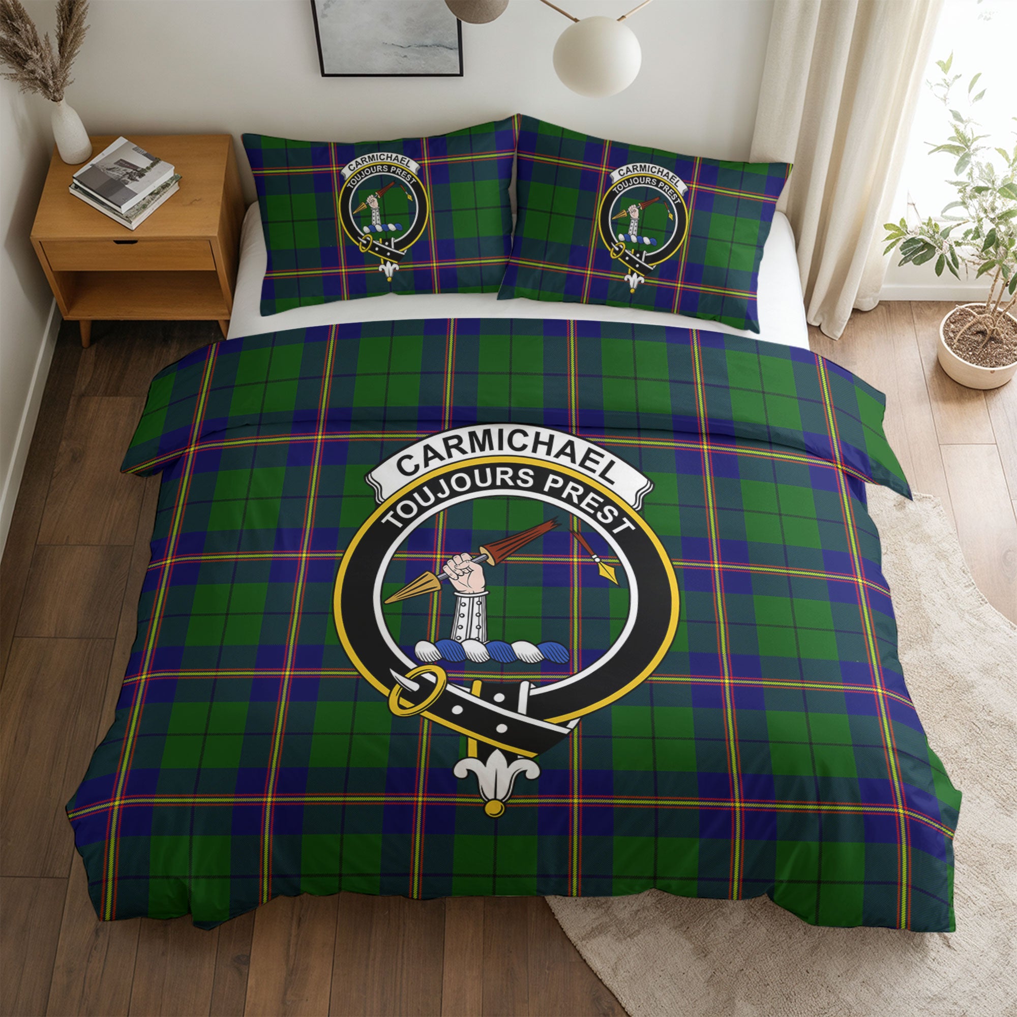 Carmichael Modern Tartan Crest Bedding Set