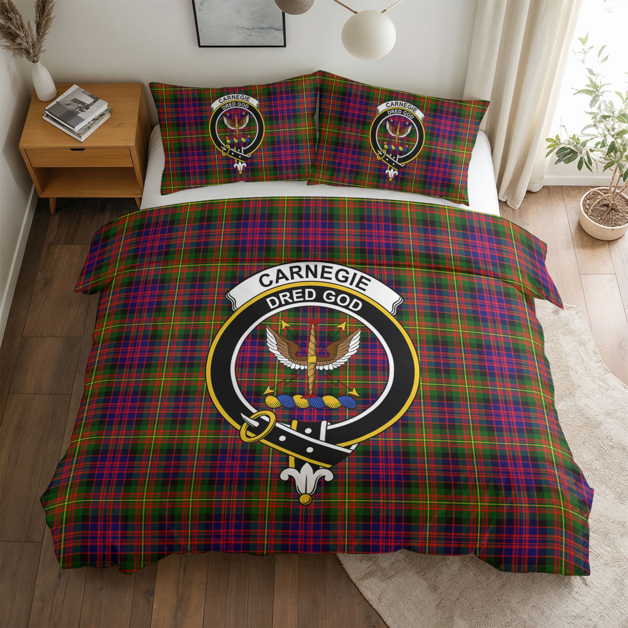 Carnegie Modern Tartan Crest Bedding Set