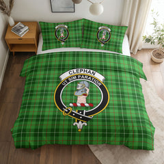 Clephan (or Clephane) Tartan Crest Bedding Set