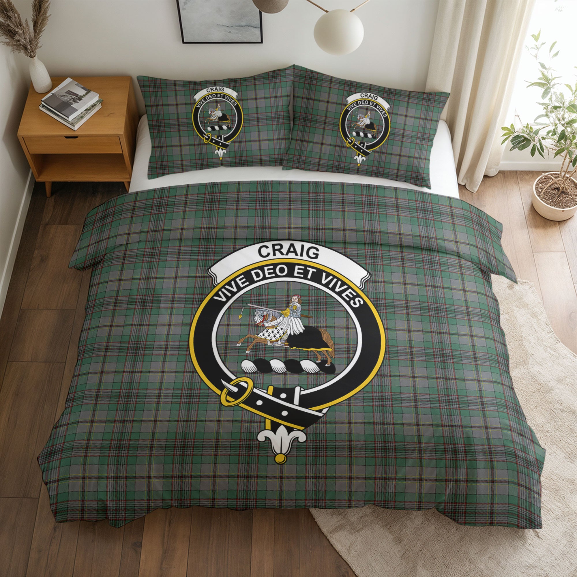 Craig Tartan Crest Bedding Set