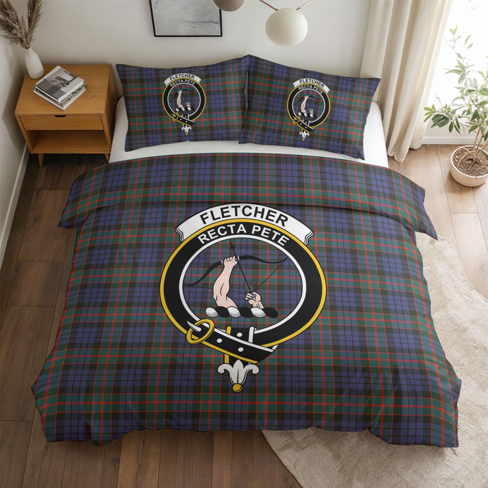 Fletcher of Dunans Tartan Crest Bedding Set