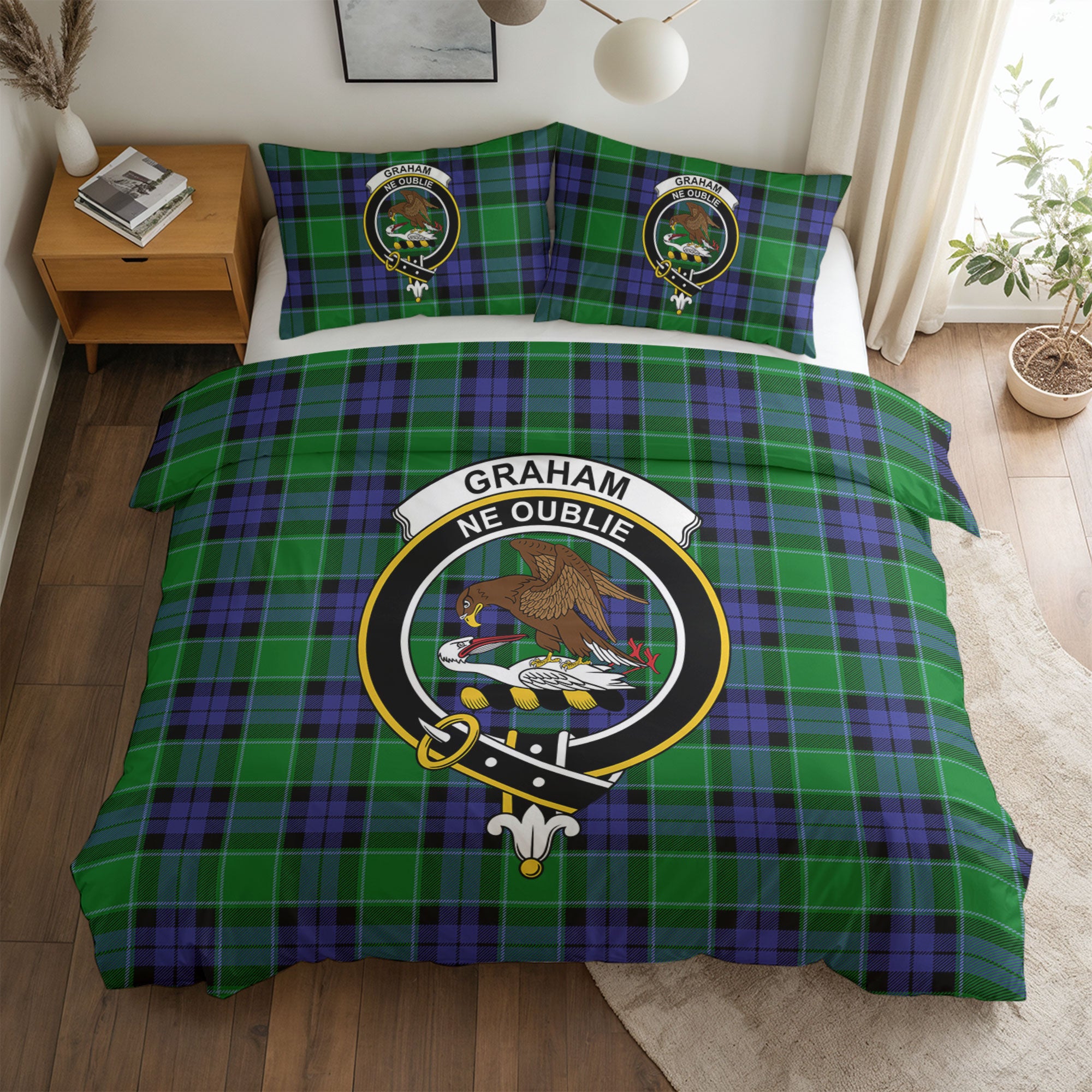 Graham of Menteith Modern Tartan Crest Bedding Set