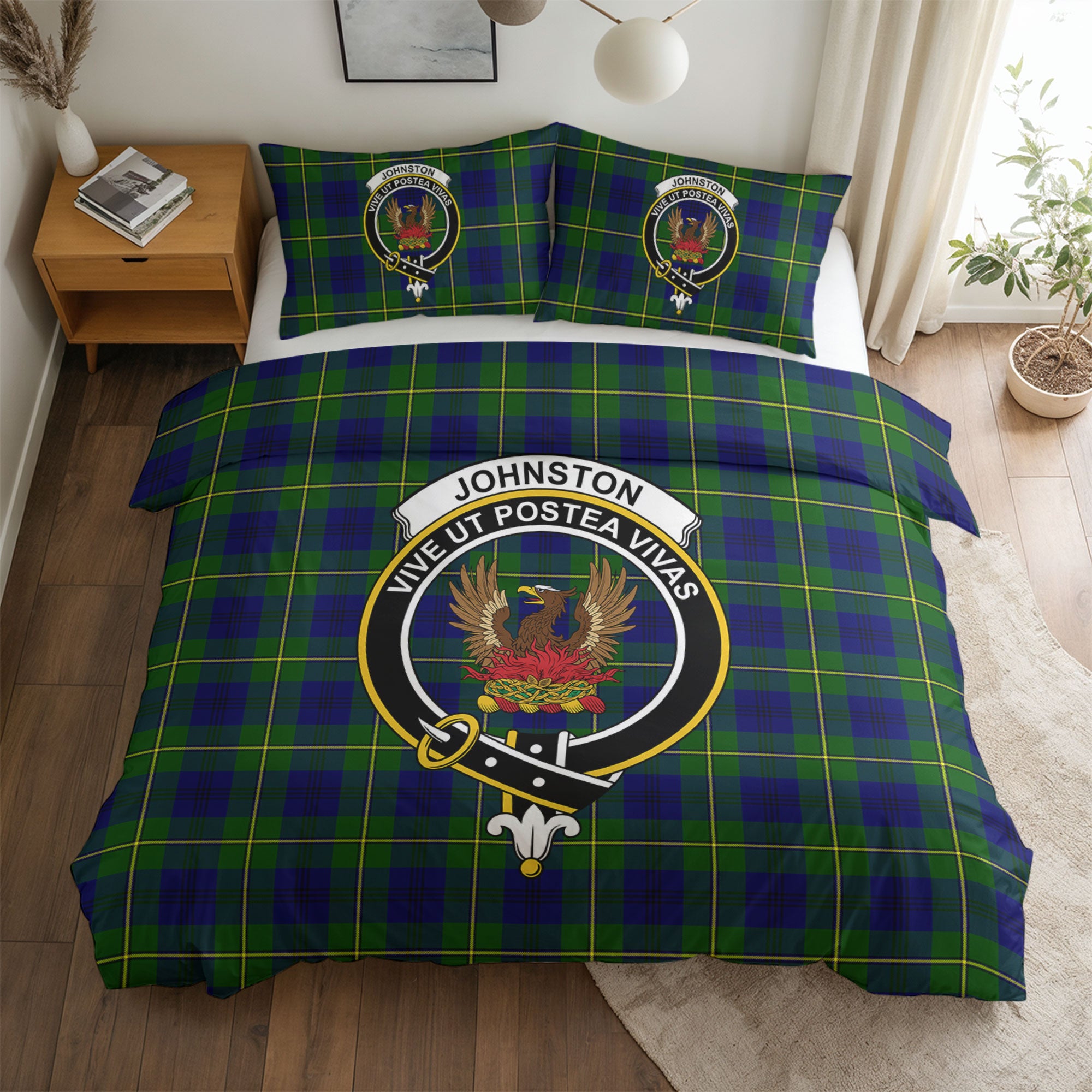 Johnston of Caskieben Tartan Crest Bedding Set
