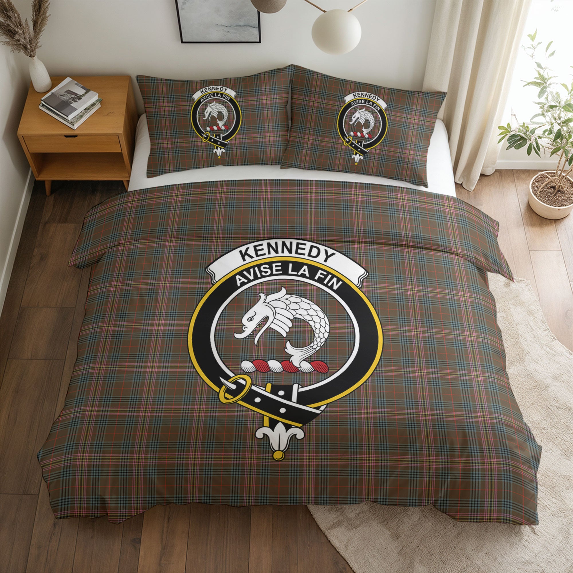 Kennedy Weathered Tartan Crest Bedding Set