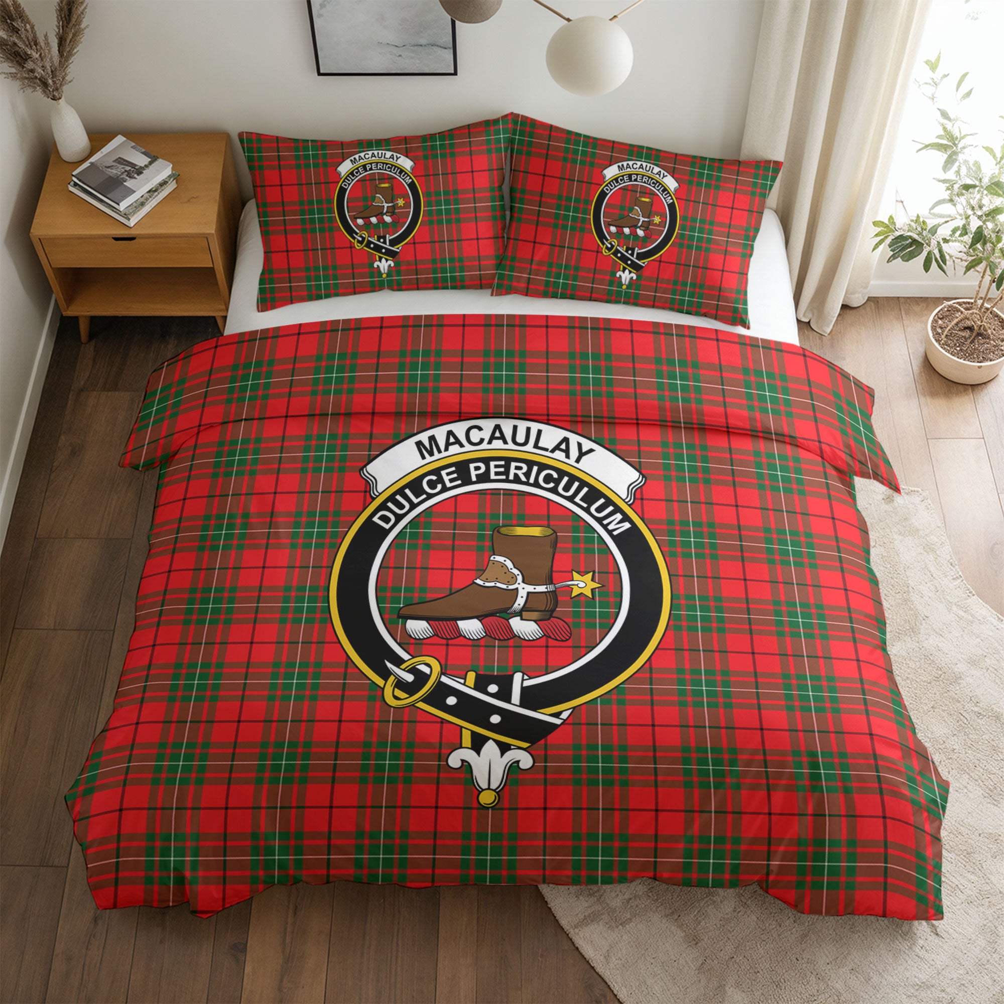 MacAulay Modern Tartan Crest Bedding Set