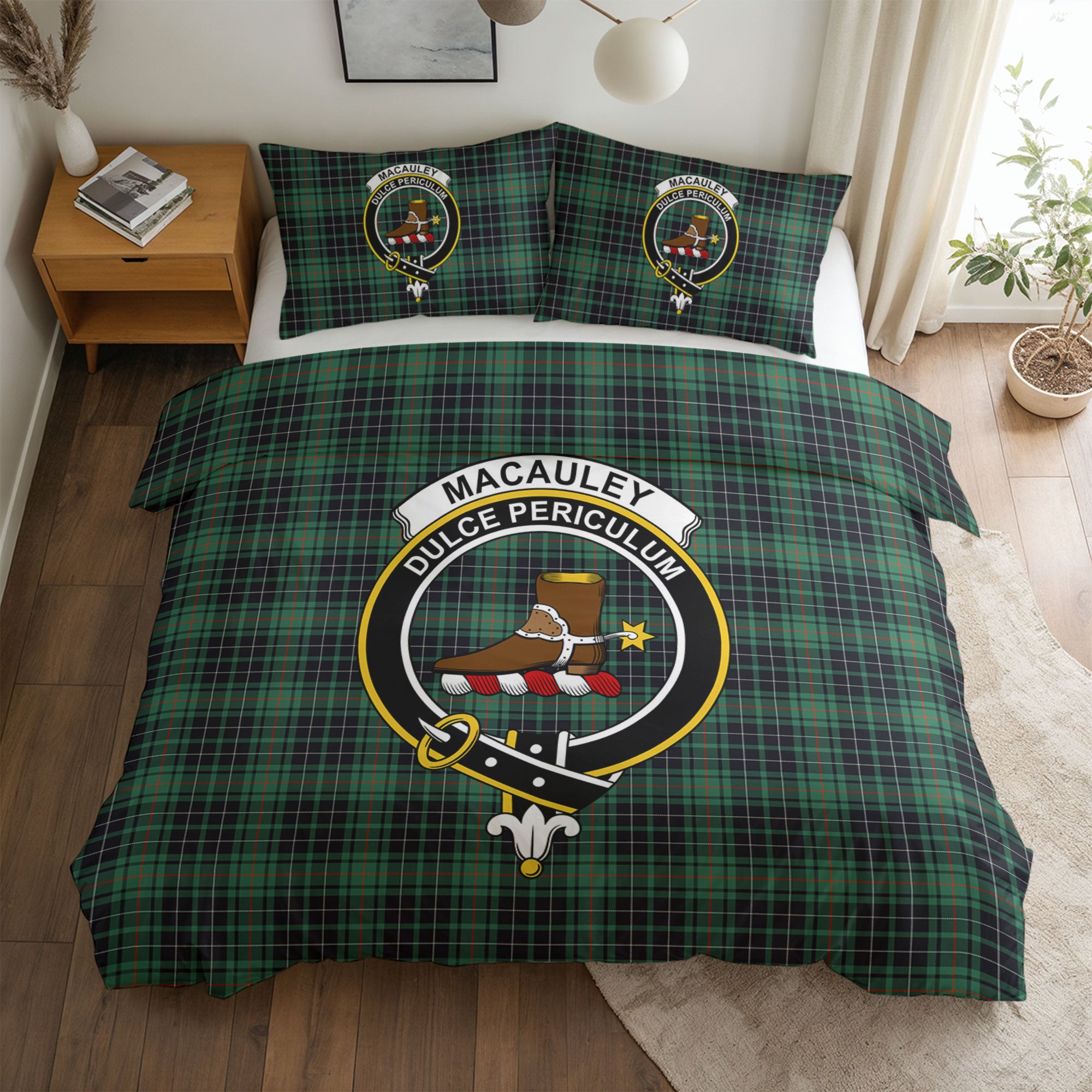 MacAuley Hunting Ancient Tartan Crest Bedding Set