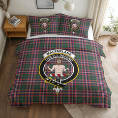 MacFarlane Hunting Modern Tartan Crest Bedding Set
