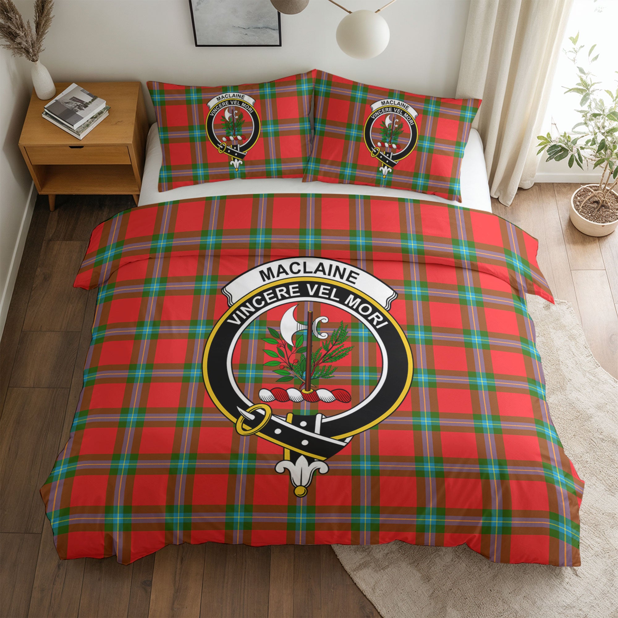 MacLaine of Loch Buie Tartan Crest Bedding Set