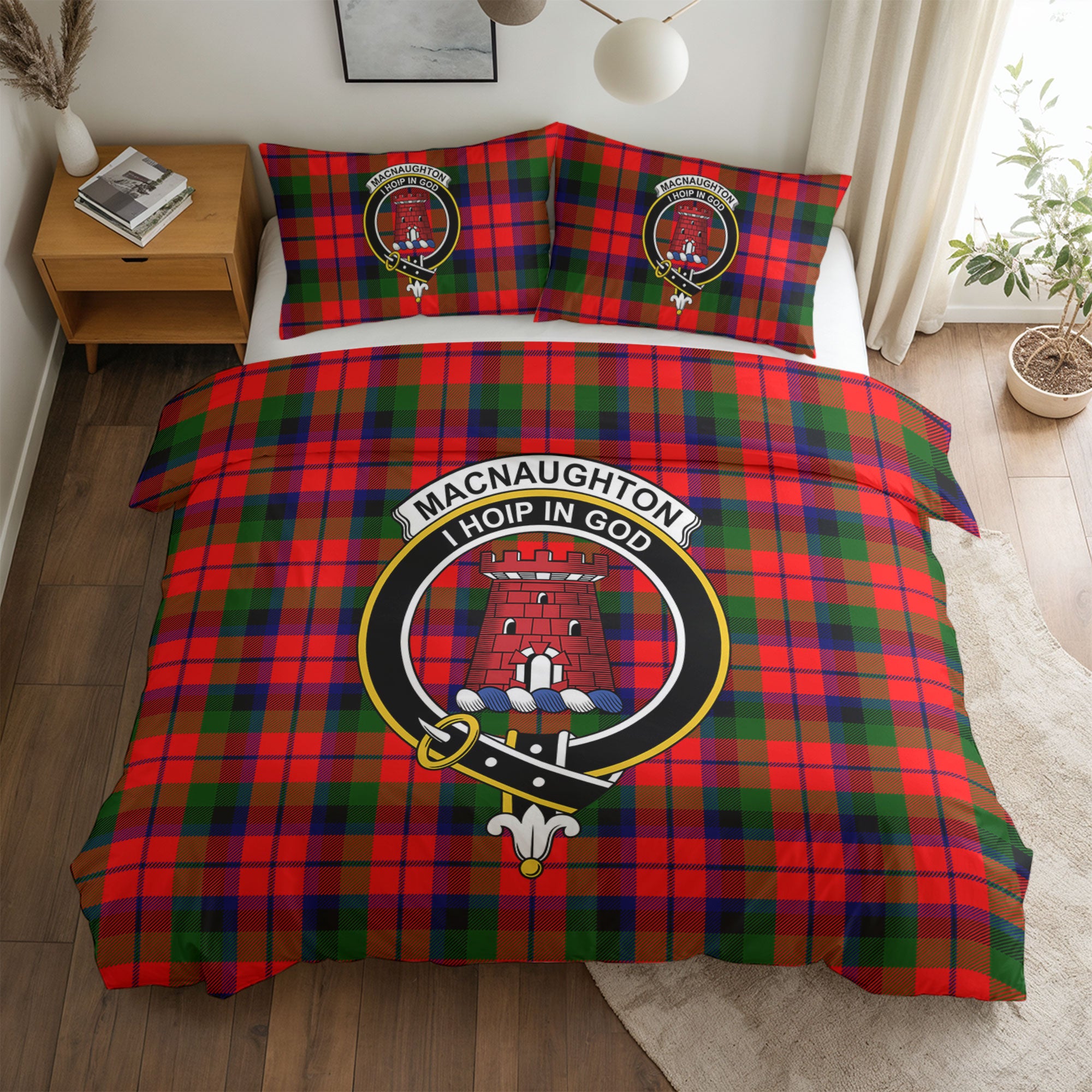 MacNaughton Modern Tartan Crest Bedding Set