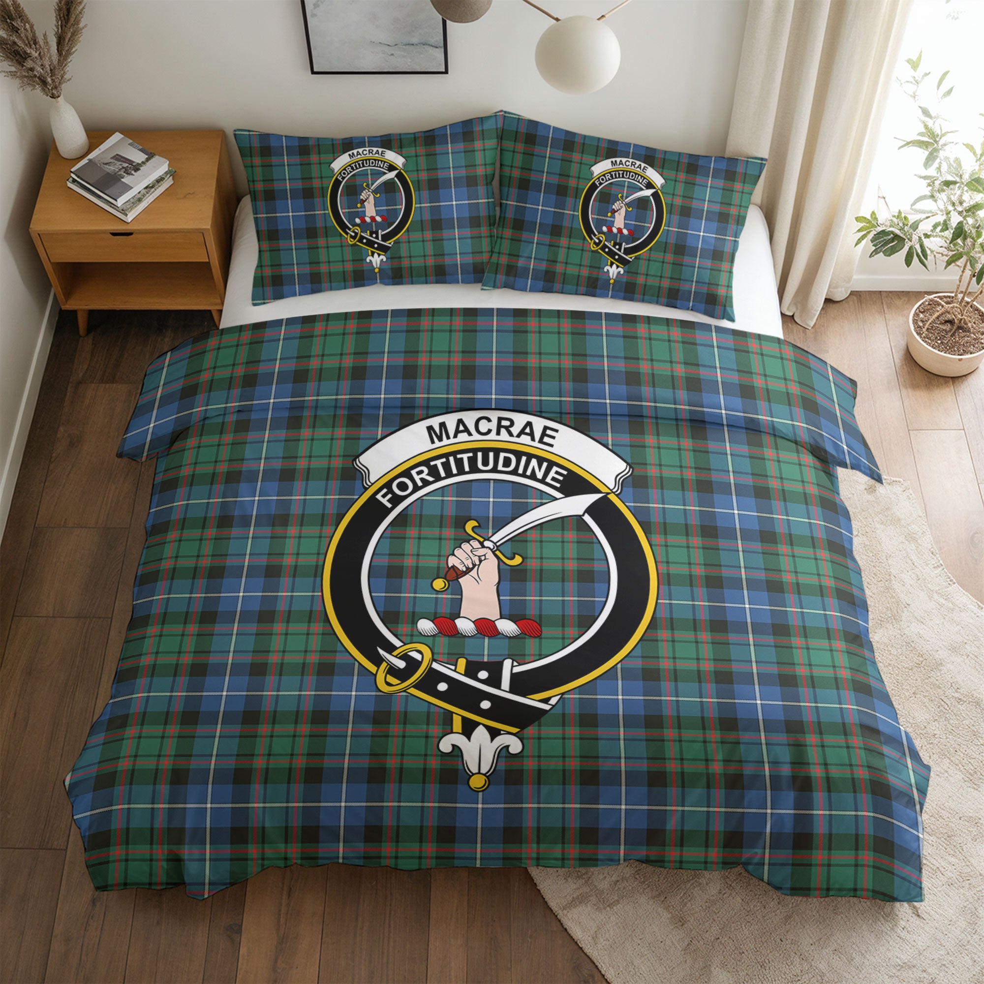 MacRae Hunting Ancient Tartan Crest Bedding Set