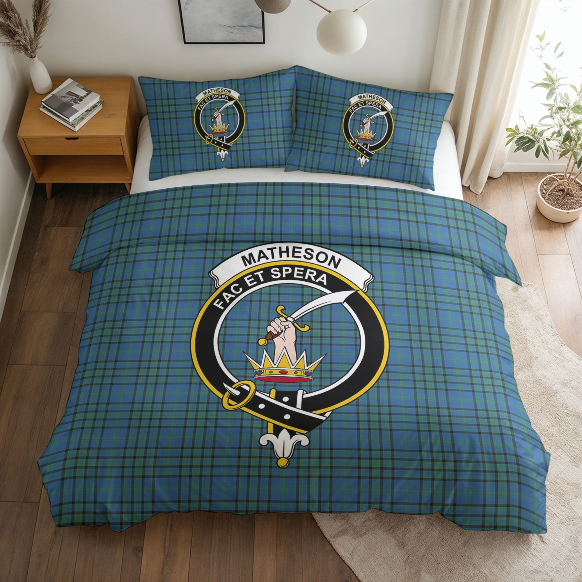 Matheson Hunting Ancient Tartan Crest Bedding Set