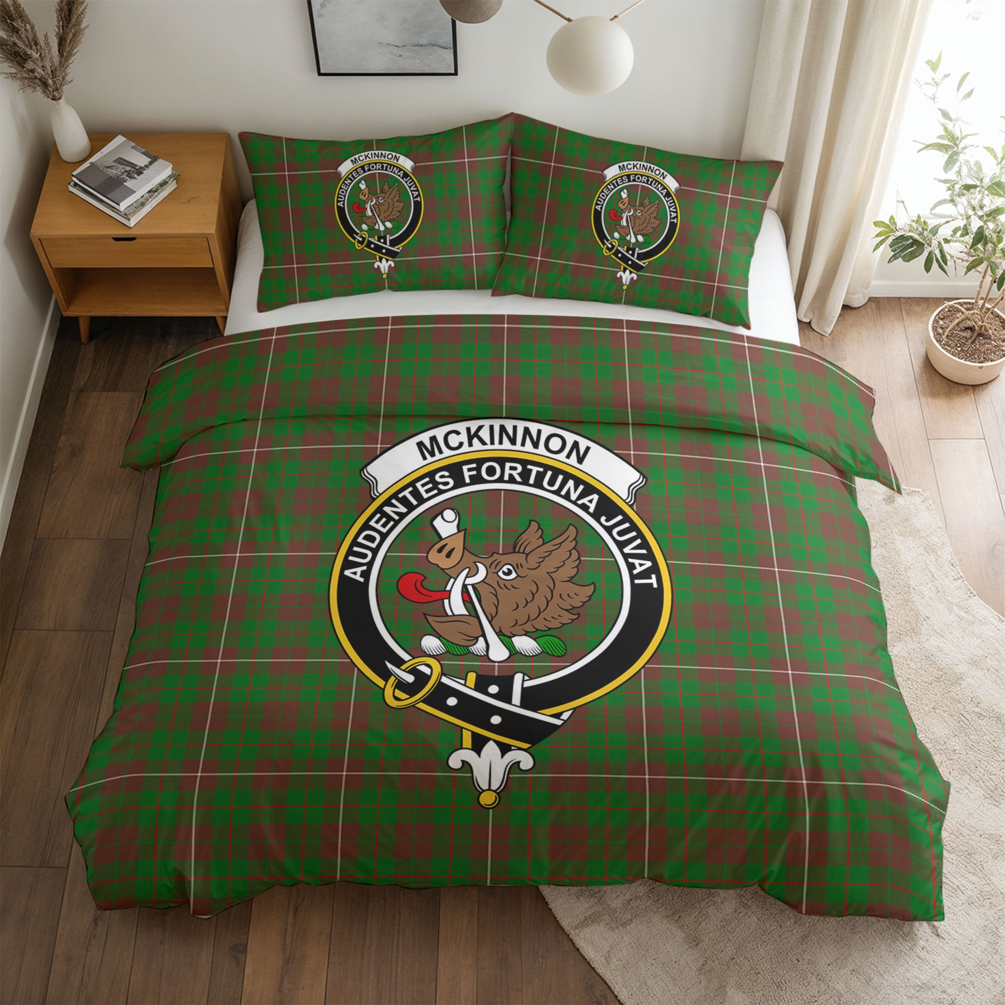 McKinnon Hunting Modern Tartan Crest Bedding Set
