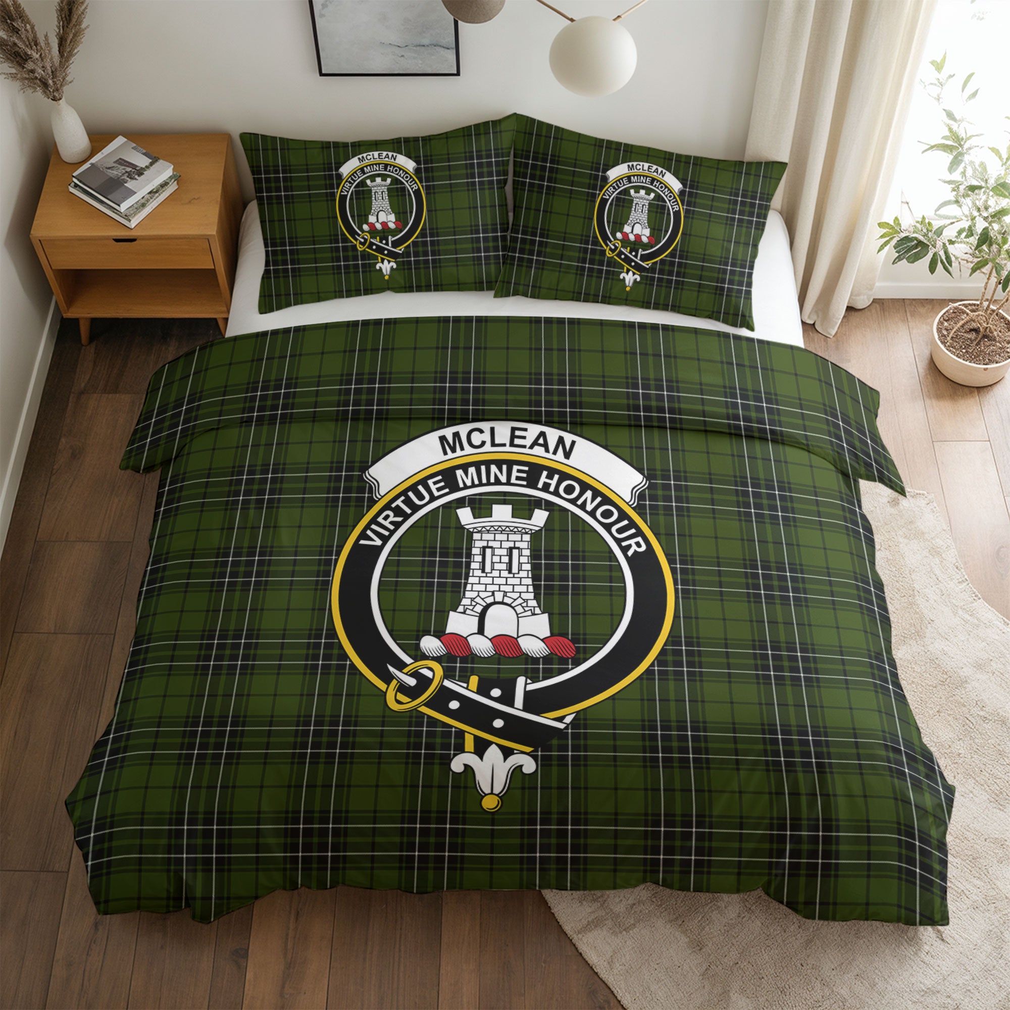 McLean Hunting Tartan Crest Bedding Set